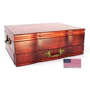 American Chest Company GRANDEUR, Solid Cherry One Drawer, sculpted Flatware Chest (Rich Mahogany) - 1 of 1
