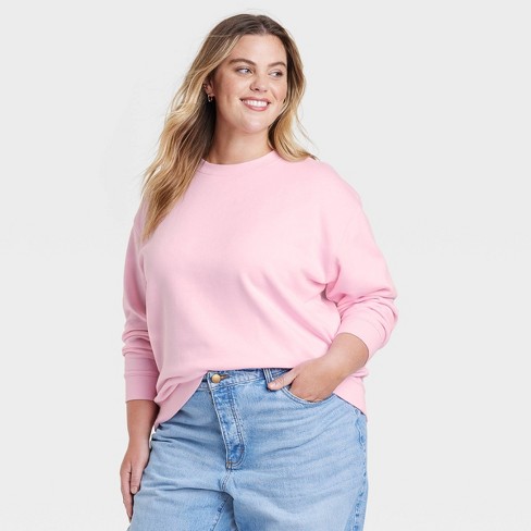 Ava & Viv Women's Plus Size Fleece Lounge Sweatshirt - (Pink, 2X