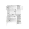 68" Kitchen Pantry Storage Cabinet, Freestanding Kitchen Hutch with Wine Rack, Buffet Cupboard Cabinet with Microwave Stand for Living Room Kitchen - 4 of 4