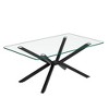 Sapphtopaz 39.37" Rectangular Coffee Tables for Living Room Tempered Glass Coffee Table with Metal Legs Modern Coffee Bar for Office,Apartment - 4 of 4