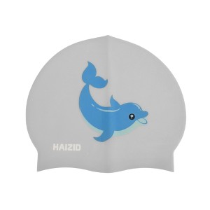 Unique Bargains Kid's Silicone Cartoon Dolphin Swim Cap 1 Pc - 1 of 4