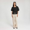 Women's Bubble Sleeve Tie-Front Blouse - A New Day™ - 2 of 4