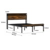 Full/Queen Size Bed Frame with Headboard, Metal Platform Bed Frame with Storage Shelf, Metal Slats Support, No Box Spring Needed, Noise Free - 3 of 4