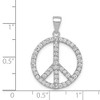 Black Bow Jewelry Sterling Silver and Cubic Zirconia Peace Sign Pendant, 19mm - 4 of 4