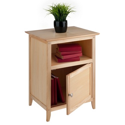 Winsome Transitional Brown Rectangular Nightstand with Storage