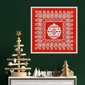 Amanti Art 22"x22" Fair Isle Snowflake V by Chariklia Zarris Framed Canvas Wall Art Print - 1 of 4