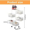 5-Tier Rotating Metal Kitchen Storage Rack, Mesh Rolling Cart with Wheels & Top Lid, No Assembly Fruit & Vegetable Basket for Pantry - 2 of 4