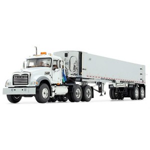 1/50 Mack Granite MP Day Cab, White With Chrome East Genesis End Dump Trailer By First Gear 50-3457 - 1 of 4