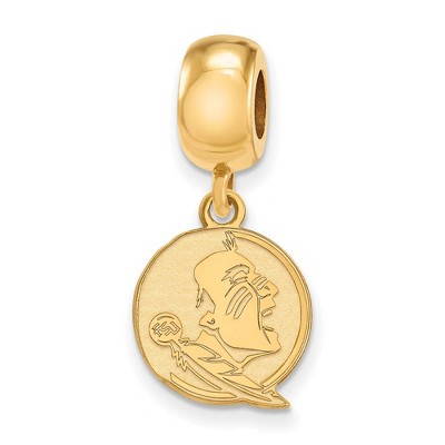Black Bow Jewelry 14k Yellow Gold Plated Sterling Silver Florida State Seminoles NCAA Bead Charm