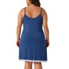 Agnes Orinda Women's Plus Size Lace Strap Chemise V Neck Midi Babydoll Nightgowns - 4 of 4