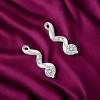 Slickblue Chic Solitaire Drop Earrings for Women, 2ct Round CZ, Rhodium Finish, Perfect for Special Occasions - 2 of 3