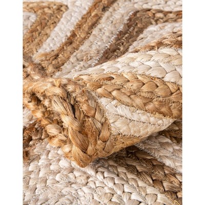 Handmade Ivory and Brown Geometric Cotton Area Rug
