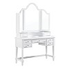 3pc Anza Multi Storage Vanity Set with Tri Fold Mirror and Stool White -  HOMES: Inside + Out