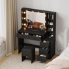 Makeup Vanity Desk and Stool, Vanity Desk with Lights, Vanity Table Set with Charging Station, Drawers and Hidden Storage Shelves - 2 of 4