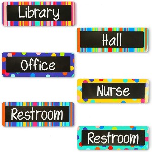 Bright Creations 6-Pack Magnetic Hall Passes for Classroom, Double Sided, Includes Library, Hall, Office, Nurse, Restroom (6.75 x 2.25) - 1 of 4