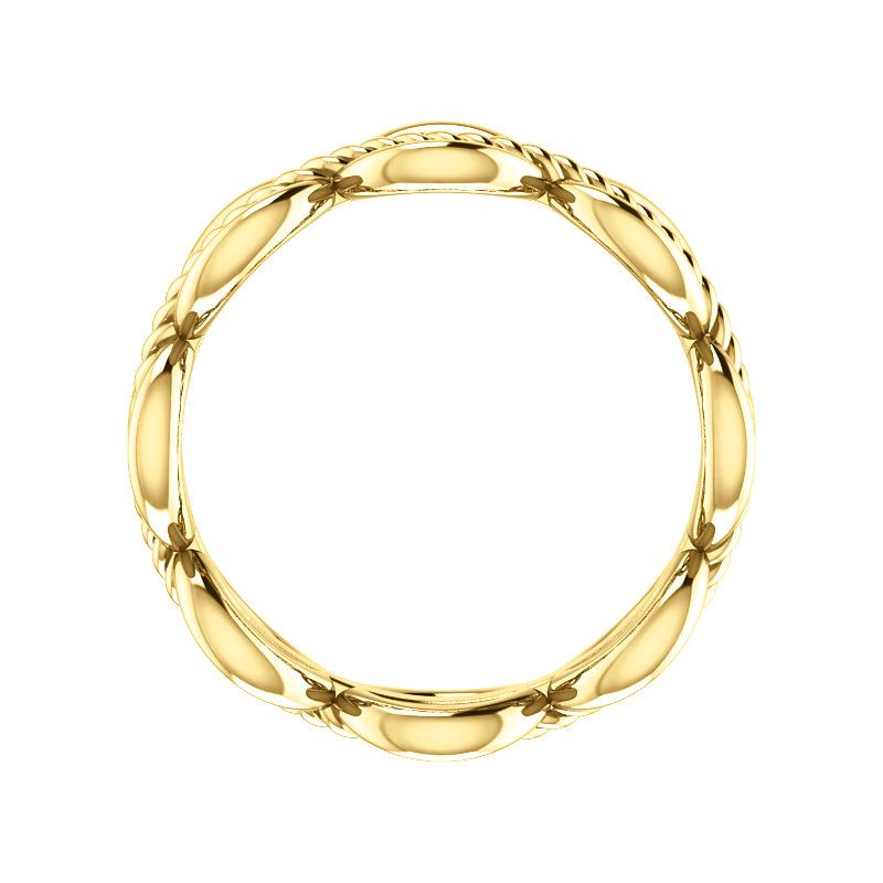 Pompeii3 14k Yellow Gold Womens Rope Design 5mm Wedding Band Stackable Ring, 2 of 5