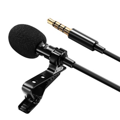 Professional 3.5mm Lavalier Lapel Microphone Omnidirectional Mic with Metal Clip For Recording Youtube Conference Call Cell phone PC Computer Insten