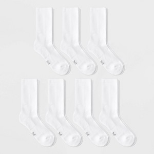 Women's 6+1 Bonus Pack Crew Socks - All In Motion™ White 4-10 - 1 of 3