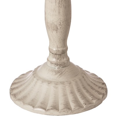 Elegant Antique Distressed Metal 5-Arm Candelabra in Silver