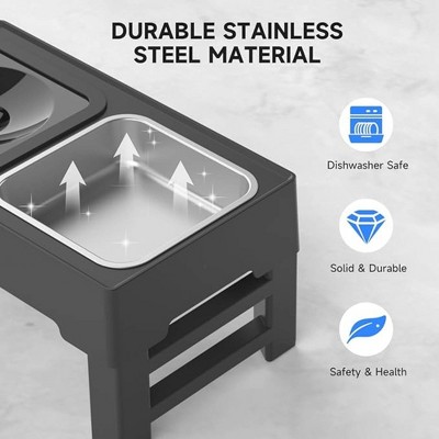 Els Pet Elevated Stainless Steel Feeding Station with Dual Bowls