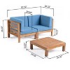 Sapphtopaz Patio Furniture Set Wood L-Shaped Loveseat Outdoor Chairs with Cushions and Coffee Table Sofa Set for Garden, Backyard - 2 of 4