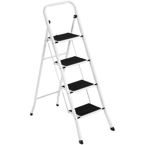 Best Choice Products 4-Step Portable Folding Steel Ladder w/ Hand Rail, Wide Platform Steps, 330lbs Capacity - 1 of 4