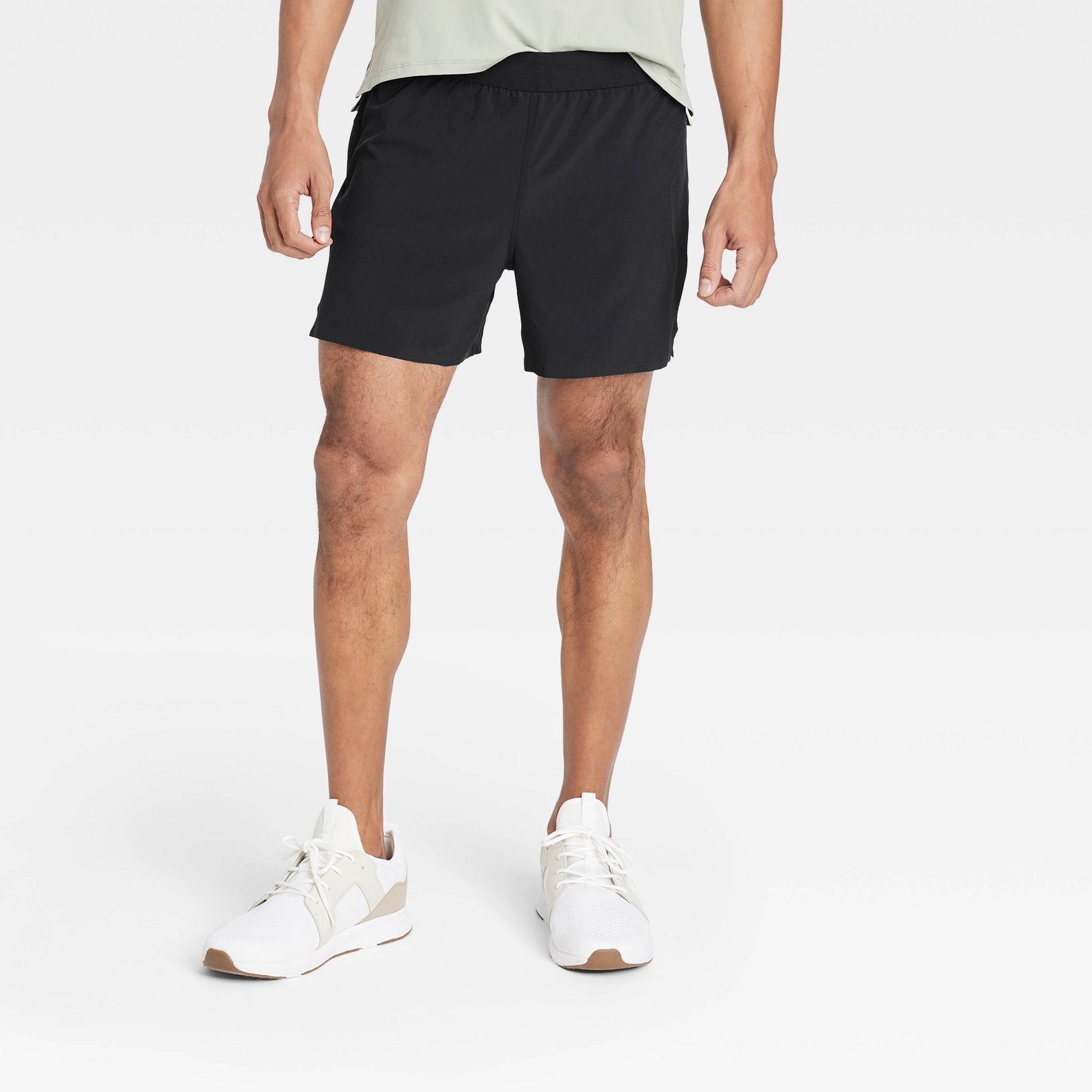 Men's Active Light Brief Lined Run Shorts 5" - All In Motion™ Black XL: Moisture Wicking, Quick Dry, 4-Way Stretch