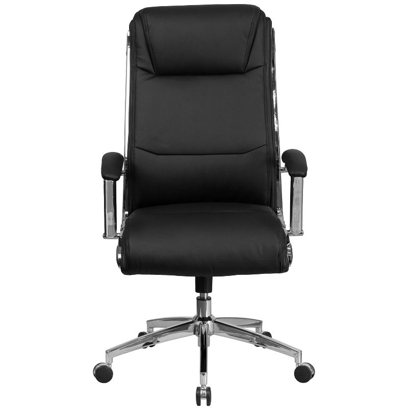 Flash Furniture High Back Designer Smooth Upholstered Executive Swivel Office Chair with Chrome Base and Arms, 5 of 7