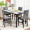 Hooseng 5 Pieces Kitchen Table And Chairs Set, Dining Table Set for 4, Rectangular Dining Table Set with Four Upholstered Chairs And Faux Marble Top - 3 of 4