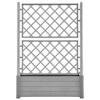 vidaXL Garden Planter with Trellis 39.4"x16.9"x55.9" PP Stone Gray - 3 of 4