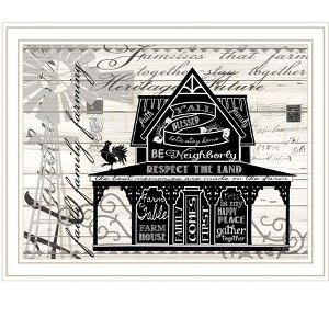 HomeRoots Y'ALL BLESSED FARMHOUSE White Framed Print Wall Art - 1 of 4
