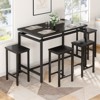 Hooseng 4-Person Small Space Family 5pcss Dinig Table Set, Kitchen Pub Table Set, Farmhouse Style 5pcs Dining Room Table Set - 4 of 4