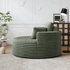 50" Corduroy Upholstered Modern Single Sleeper Chair with Backrest Pillow and No Assembly Required - 3 of 4