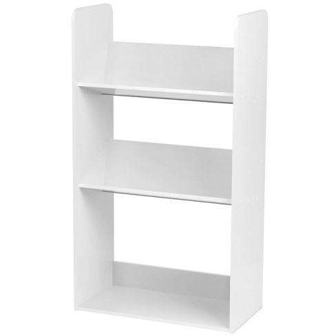 Iris USA 2-Tier Shelf Organizer with Easy Access Angled Cubby, White