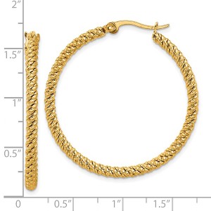 Chisel Stainless Steel Polished Yellow IP-plated Diamond Cut Hoop Earrings - 1 of 4