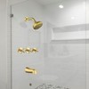 Cobbe Shower Faucet Set with 10 Settings Modes Overhead Spray and Tub Spout 3-Handle Wall-Mounted Shower System in Brushed Gold - 3 of 4