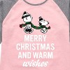 Girls' - Peanuts - Charlie Brown & Snoopy Merry Christmas Warm Wishes Shirt Tail Raglan Graphic T-shirt - 2 of 4