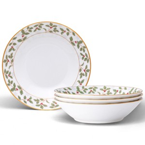 Noritake Holly and Berry Gold Set of 4 Soup Bowls - 1 of 4