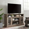 58" Traditional TV Stand for 65" TV, Media Console with Glass Doors & Adjustable Shelves for Living Room-3irtyhousy - 2 of 4