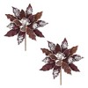 Melrose Glittered Poinsettia Stem (Set of 2) - 3 of 3
