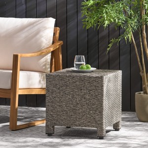 VYNXARIA side table£¬Featuring a long-lasting woven finish£¬Black - 1 of 4