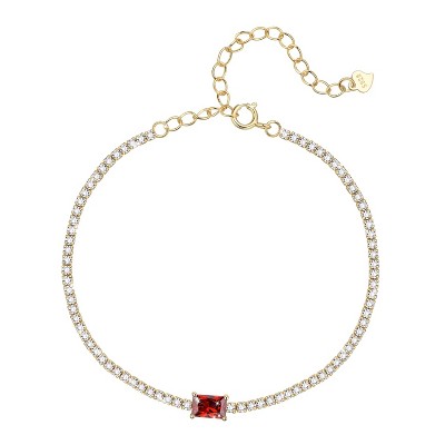Sterling Silver Birthstone Tennis Bracelets,Dainty Simple Zircon Birthstone Bracelet, Jewelry for Women Girls Wife Mom purple