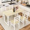 Hooseng Dining Table Set for 4, 5-Piece Kitchen Table Chairs Set, Rectangle Dining Room Table Set with Backrest  and Wooden Table Top for Small Spaces - 2 of 4