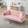 NicBex Modern Teddy Fleece Loveseat Sofa with Pillows & Adjustable Backrest,Solid Wood 2-Seater Sofa for Living Room,Bedroom - 2 of 4