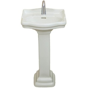 Fine Fixtures Pedestal Sink For Bathroom - Vitreous China Ceramic Small Pedestal Sink - 1 of 1