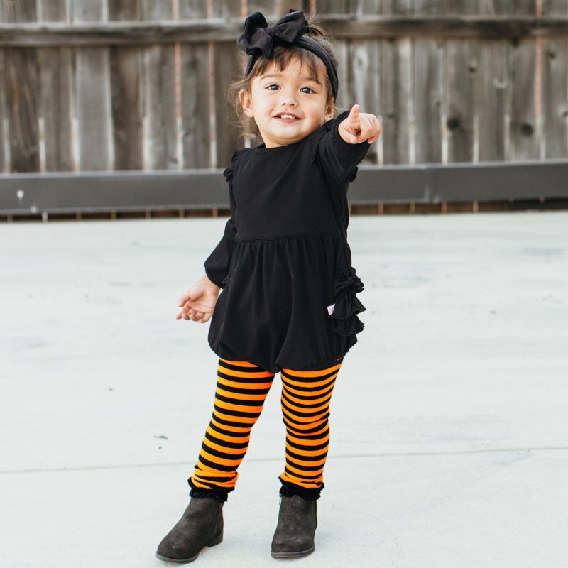 RuffleButts Baby Girls Stripe Footless Tights, 2 of 5