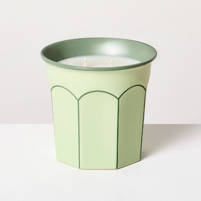Arch Embossed Ceramic Eucalyptus and Santal Jar Candle Green 12oz - Hearth & Hand™ with Magnolia