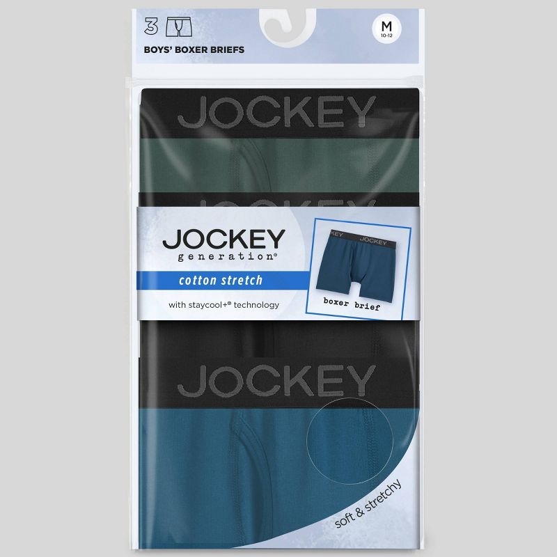 Jockey Generation™ Boys' 3pk Stretch Boxer Briefs - Blue/Gray/Black, 4 of 4