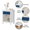 SEVOBAL Nightstands, Wooden Nightstand with Drawer and Shelf for Bedside Storage and Organization, White+Navy, 19.7"*15"*26.8" - 4 of 4