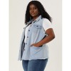 Agnes Orinda Women's Plus Size Button-Down Flat Lepel Denim Sleeveless Raw Hem Vests - 4 of 4